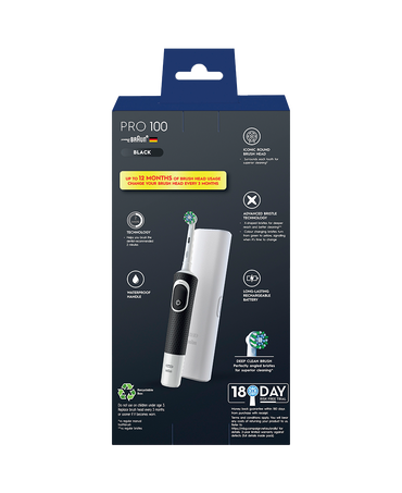 Pro 100 Electric Toothbrush with 4 Refills - Black