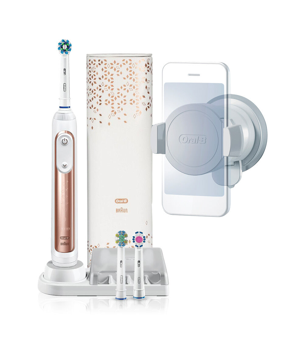 Oral B Genius 9000 Electric Toothbrush With 3 Replacement Heads Smart Travel Case Rose Gold Shaver Shop
