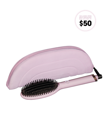 glide hair straightener brush in pink sorbet - limited edition
