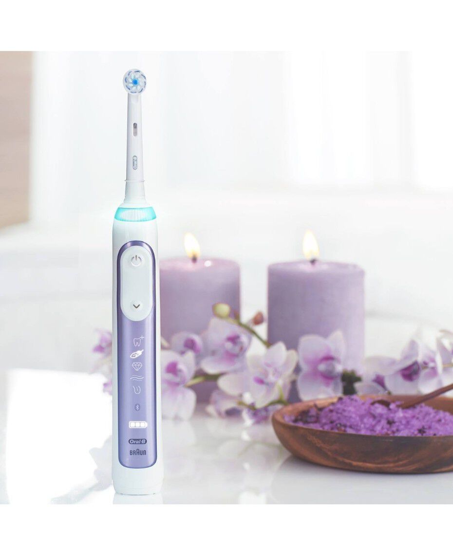 Oral B Genius 9000 Electric Toothbrush With 3 Electric Toothbrush Replacement Heads Smart Travel Case Purple Orchid Shaver Shop