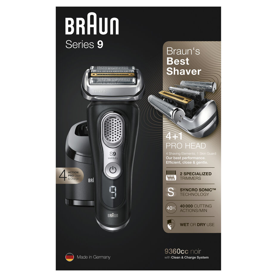 Braun Series 9 Latest Generation Wet Dry Electric Shaver With Clean Charge Station And Fabric Travel Case Shaver Shop