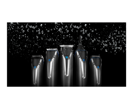 Waterproof Lithium-Ion Stainless Steel Grooming Kit with Bonus Storage Case - Slate