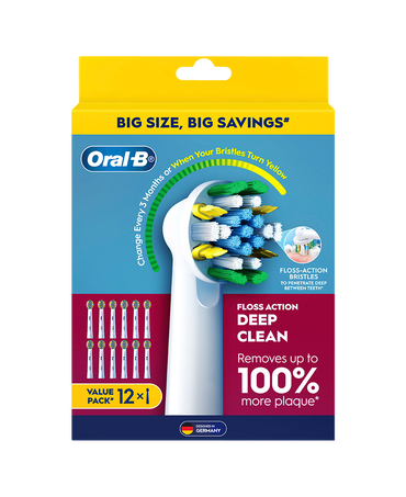 Floss Action Deep Clean Brush Head Refills 12 Pack