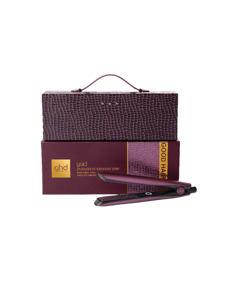 gold professional hair straightener in cherry chic - limited edition