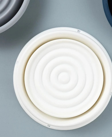 Collapsible Silicone Shaving Bowl - White