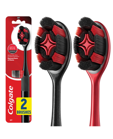 Optic White Pro Series Charcoal Manual Toothbrush 2 Pack