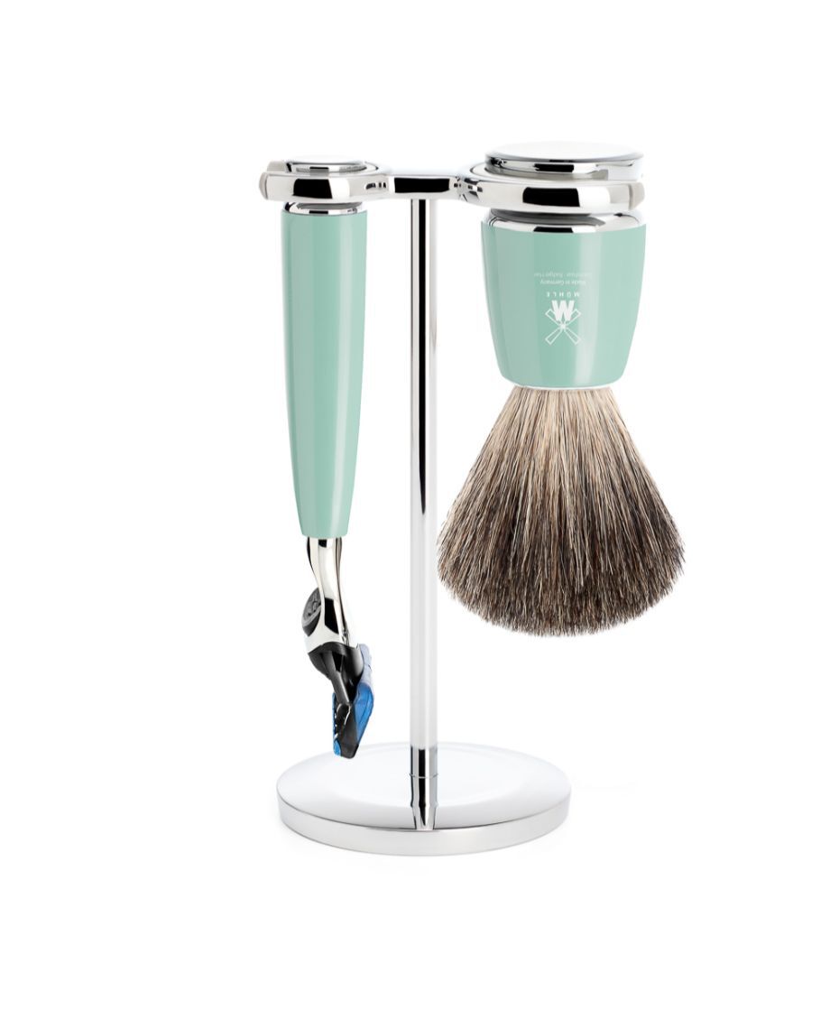 Muhle RYTMO Pure Badger Shaving Set with Gillette® Fusion™ Mint