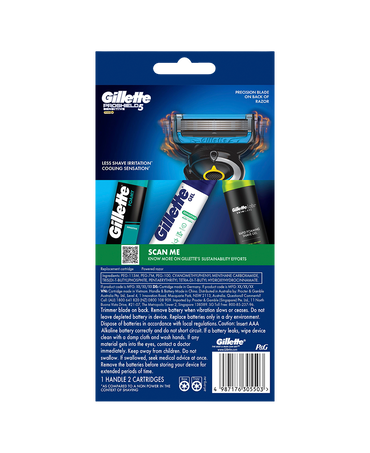 ProShield5 Chill Power Razor with Blades Refill 2 Pack
