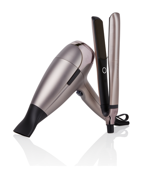 platinum+ hair straightener & helios™ hair dryer deluxe gift set in warm pewter