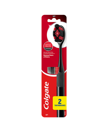 Optic White Pro Series Charcoal Manual Toothbrush 2 Pack