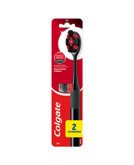 Optic White Pro Series Charcoal Manual Toothbrush 2 Pack