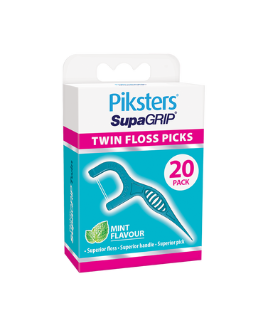 SupaGRIP Twin Floss Picks 20 Pack - Mint