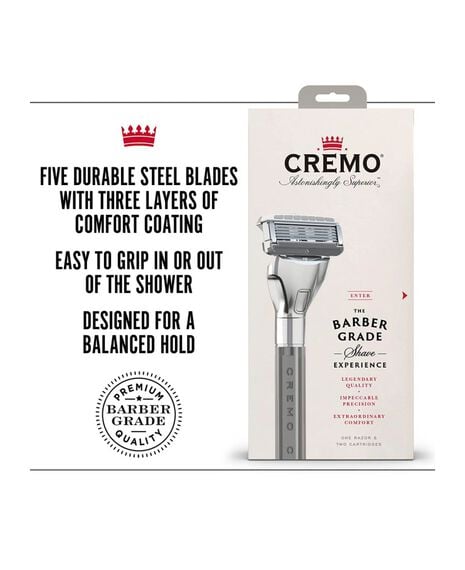 Barber Grade Razor with Blade Refills 2 Pack