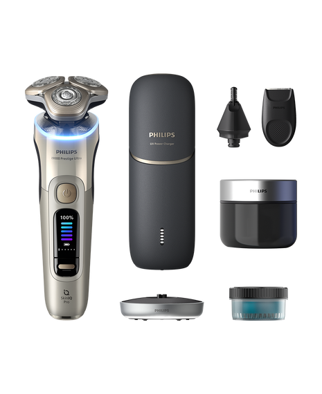 Series i9000 Prestige Ultra Wet & Dry Electric Shaver with Quick Clean Pod & UV Power Case