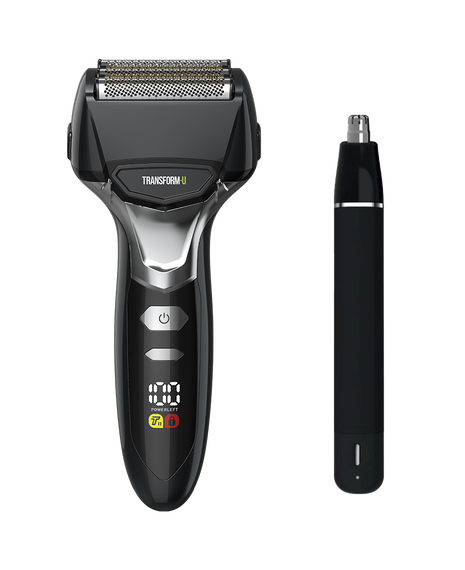 5 Blade Wet & Dry Electric Shaver & Ear & Nose Trimmer Combo - Black