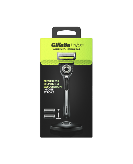 GilletteLabs with Exfoliating Bar Razor with Blades Refill 2 Pack