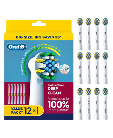 Floss Action Deep Clean Brush Head Refills 12 Pack