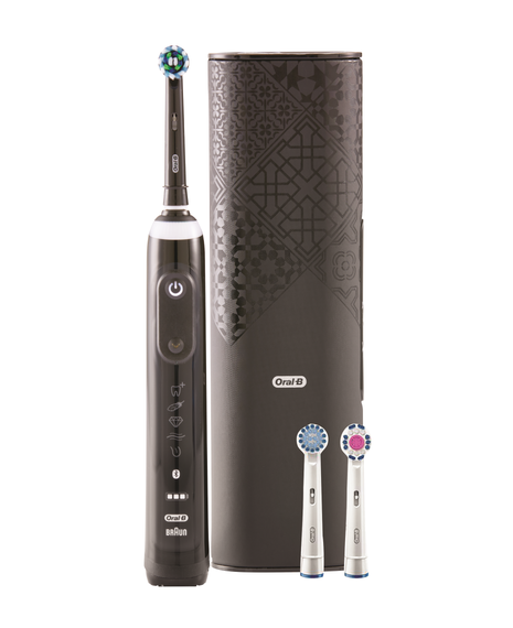 Genius AI Electric Toothbrush with 3 Replacement Heads & Smart Travel Case, Black
