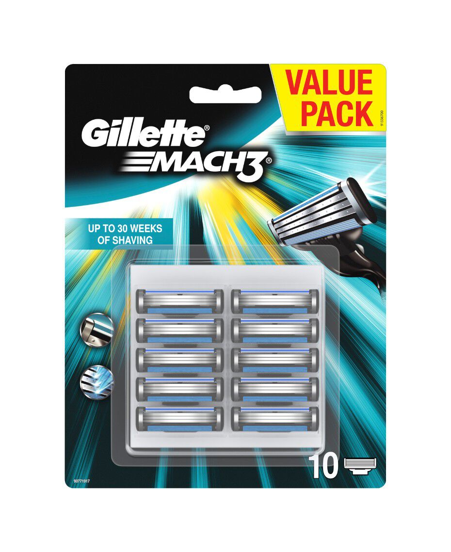 Gillette Mach 3 10 Pack Blades Shaver Shop