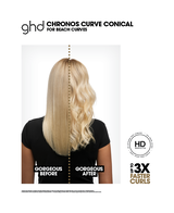 chronos curve conical wand hair curler gift set - limited edition