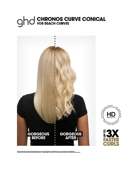 chronos curve conical wand hair curler gift set - limited edition