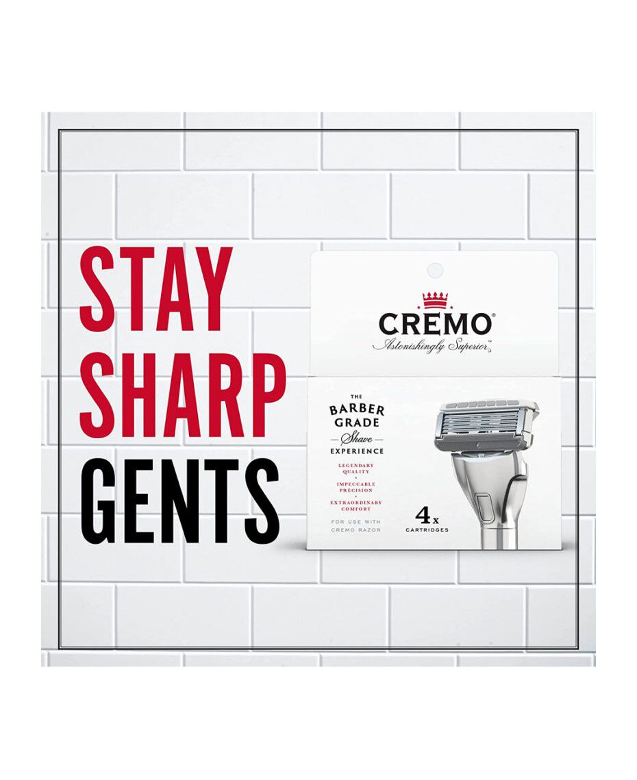 Cremo | Barber Grade Razor Blade Refills 4 Pack | Shaver Shop