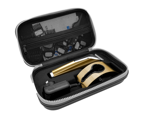 Waterproof Lithium-Ion 18K Stainless Steel Grooming Kit with Bonus Storage Case - Gold