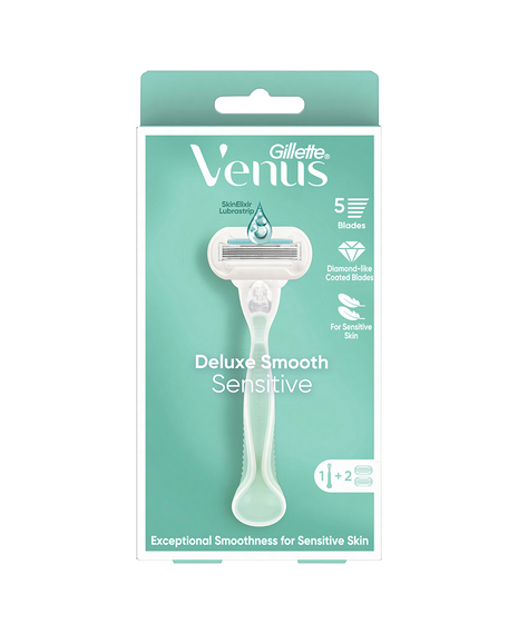 Deluxe Smooth Sensitive Razor with 2 Blades Refill