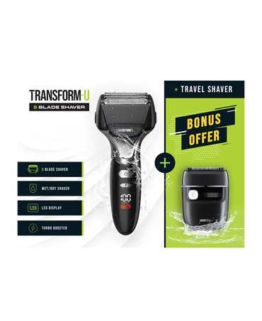 5 Blade Wet & Dry Electric Shaver & Travel Shaver Combo