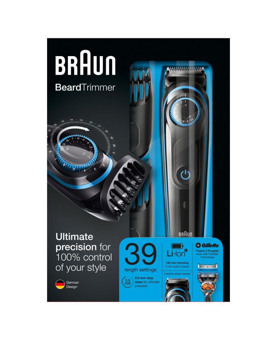 Braun Beard Trimmer With Precision Dial 2 Combs And Gillette Fusion5 Proglide Razor Shaver Shop