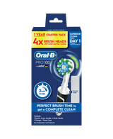 Pro 100 Electric Toothbrush with 4 Refills - Black