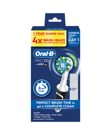 Pro 100 Electric Toothbrush with 4 Refills - Black