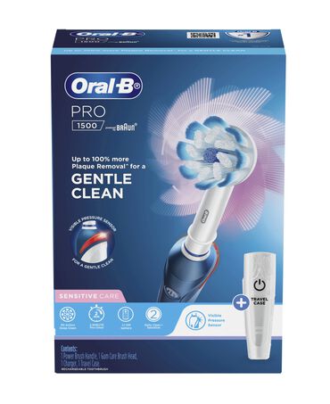 Pro 1500 Gentle Clean Electric Toothbrush - Blue with Travel Case