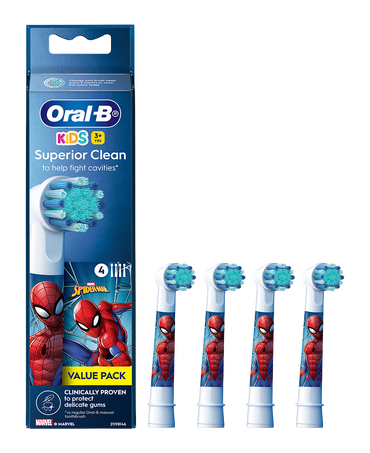 Kids Marvel Spider-Man Replacement Brush Head Refills 4 Pack
