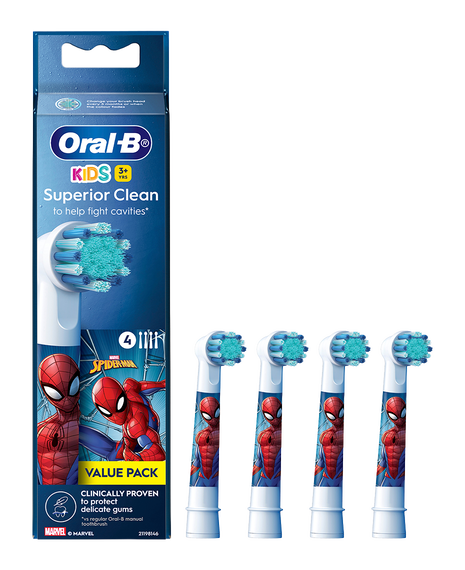 Kids Marvel Spider-Man Replacement Brush Head Refills 4 Pack