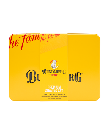 Premium Shaving Set Tin with Pre-Shave Scrub 100mL, Shaving Ceam 100mL, Post-Shave Balm 100mL, Safety Razor & Shaving Brush