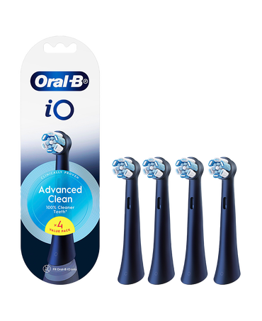 iO Advanced Clean Brush Head Refills 4 Pack - Black