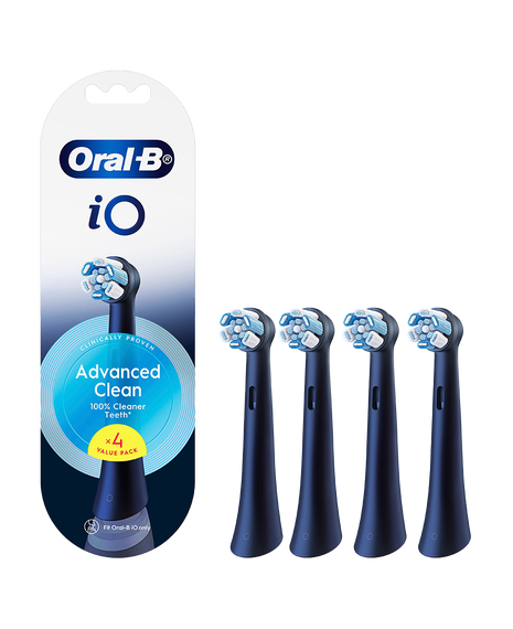 iO Advanced Clean Brush Head Refills 4 Pack - Black