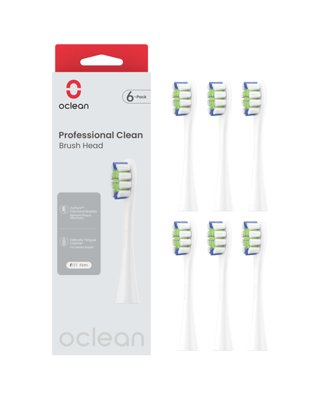 Professional Clean Replacement Brush Head Refills 6 Pack - White