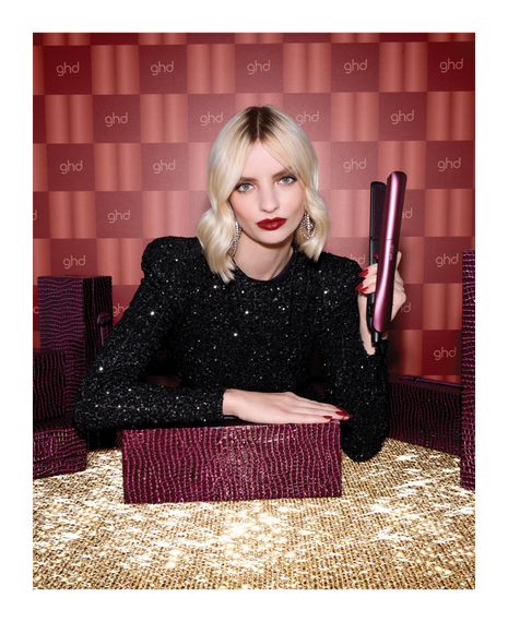 gold professional hair straightener in cherry chic - limited edition