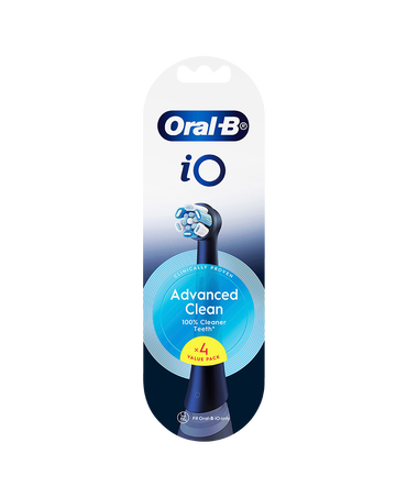 iO Advanced Clean Brush Head Refills 4 Pack - Black