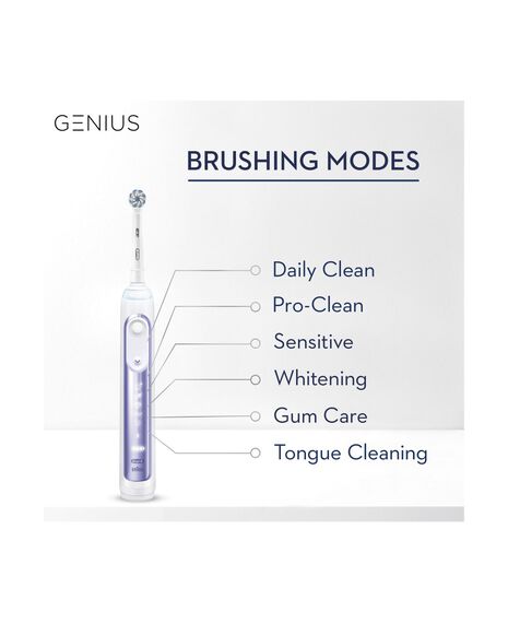 Genius 9000 Electric Toothbrush with 3 Replacement Heads & Smart Travel Case, Purple Orchid