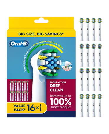 Floss Action Deep Clean Brush Head Refills 16 Pack