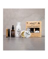 King of Wood 2 in 1 Beard Shampoo & Conditioner 100mL, Beard Oil 50mL, Beard Balm 60mL & Military Beard Brush Gift Set