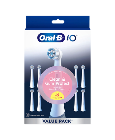iO Clean & Gum Protect Brush Head Refills 8 Pack - White