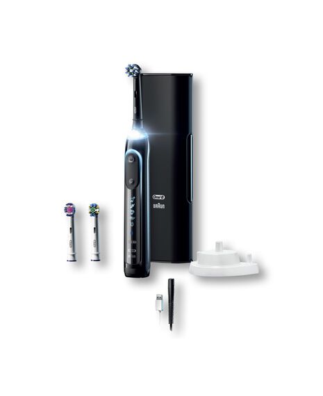 Genius 9000 Electric Toothbrush with 3 Replacement Heads & Smart Travel Case, Black