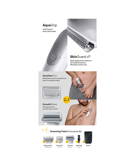Series 5 Waterproof Body Groomer with 6 Grooming Tools & Accessories