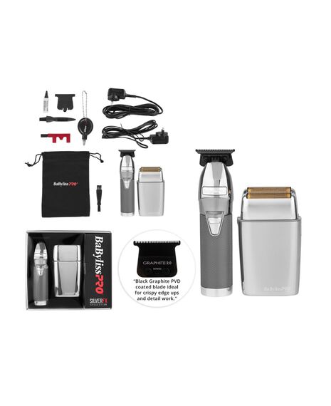 Double Foil Shaver & FX Outliner Trimmer - Silver Duo Pack