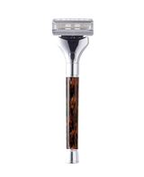 Barber Grade Tortoise Handle Razor with Blade Refills 2 Pack