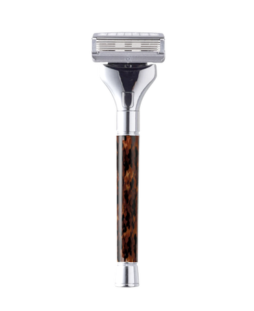 Barber Grade Tortoise Handle Razor with Blade Refills 2 Pack